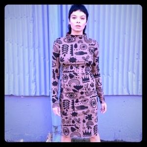 NOOWORKS Demi Dress Brown Flash-Size Small NWT